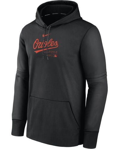 Nike Baltimore Orioles Authentic Collection Practice Therma Mlb Pullover Hoodie - Black