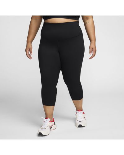 Nike One High-waisted Crop Leggings (plus Size) - Black