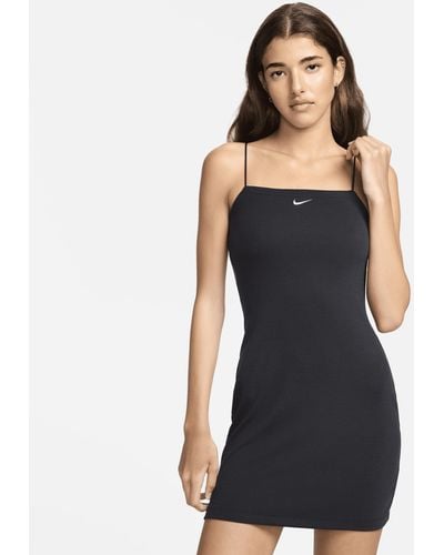 Nike Sportswear Chill Knit Tight Mini-rib Cami Dress - Black