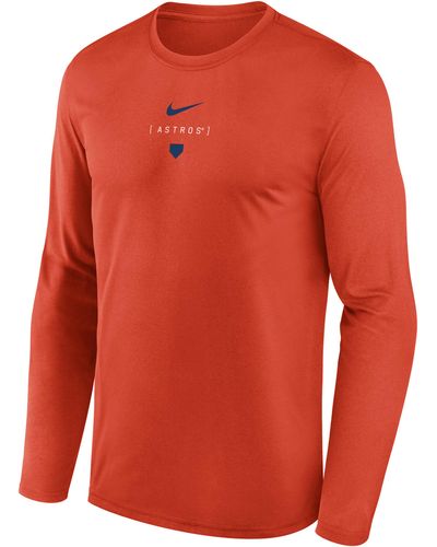 Nike Detroit Tigers Large Swoosh Back Legend Dri-fit Mlb T-shirt - Orange