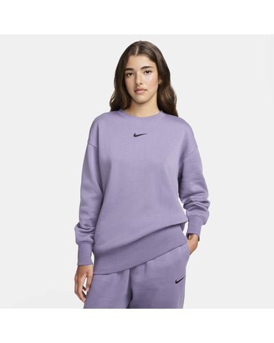 Nike Sportswear Phoenix Fleece Oversized Sweatshirt Met Ronde Hals - Paars