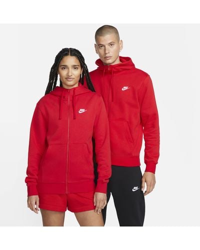 Nike Club Full-zip Hoodie - Red