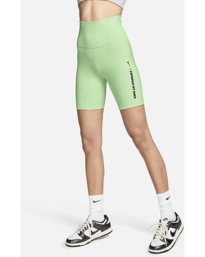 Nike One High-waisted 18cm (approx.) Biker Shorts 50% Recycled Polyester - Green