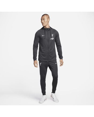 Nike Liverpool F.c. Strike Dri-fit Football Hooded Knit Tracksuit Polyester - Black