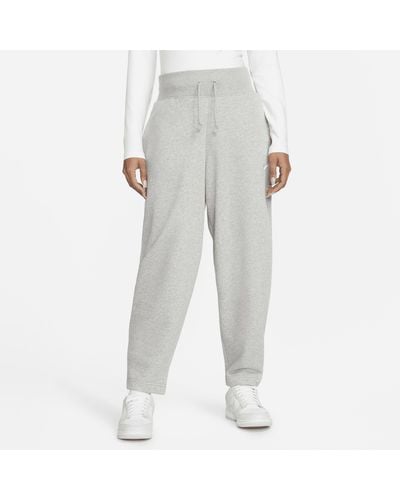 Nike Sportswear Phoenix Fleece 7/8-joggingbroek Met Hoge Taille En Rondingen - Grijs