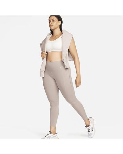 Nike Universa Medium-support High-waisted 7/8 Leggings With Pockets - Natural