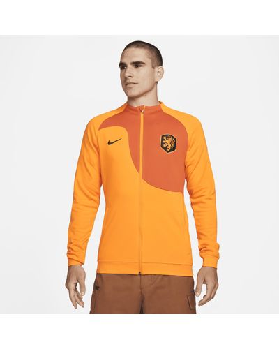 Nike Netherlands Academy Pro Knit Football Jacket 50% Recycled Polyester - Orange