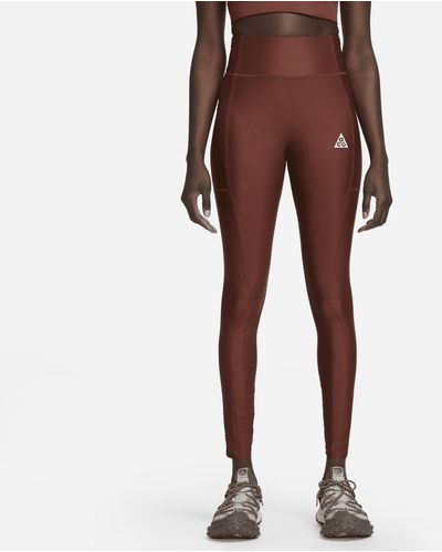 Nike Acg Dri-fit Adv "new Sands" Mid-rise Leggings - Red