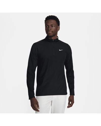 Nike Tour Dri-fit Adv 1/2-zip Golf Top - Black