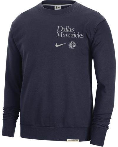 Nike Dallas Mavericks Standard Issue Dri-fit Nba Crew-neck Sweatshirt - Blue