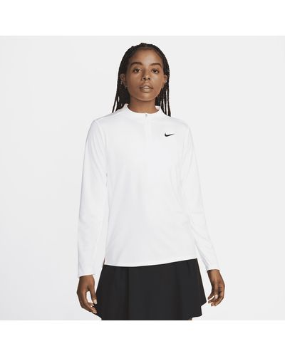 Nike Top con zip a metà lunghezza dri-fit uv advantage - Bianco
