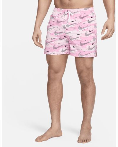 Nike Swim Flock 5" Volley Shorts - Pink