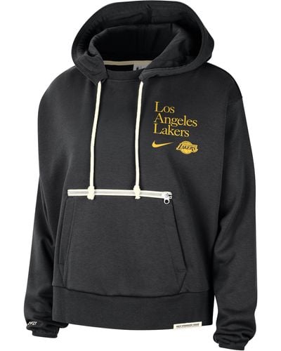 Nike Los Angeles Lakers Standard Issue Dri-fit Nba Pullover Hoodie Cotton - Black