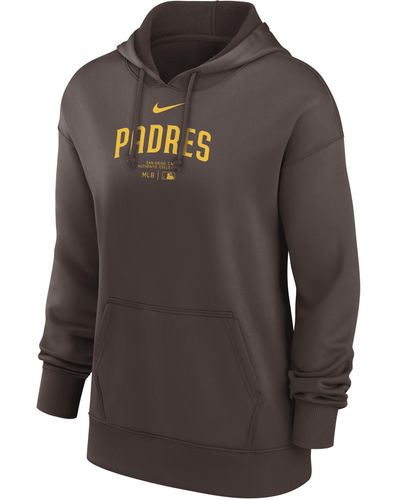 Nike San Diego Padres Authentic Collection Practice Dri-fit Mlb Pullover Hoodie - Gray