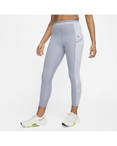 Nike Pro High-waisted 7/8 Training Leggings With Pockets - Blue