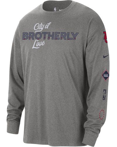 Nike Philadelphia 76ers 2023/24 City Edition Nba Max90 Long-sleeve T-shirt - Gray