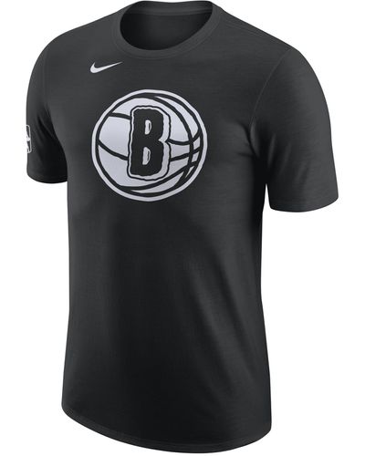 Nike Brooklyn Nets City Edition Nba T-shirt Cotton - Black