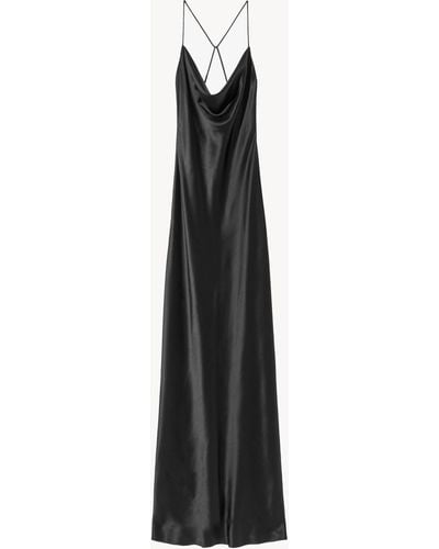 Nili Lotan Cyrielle Silk Gown In Black - White