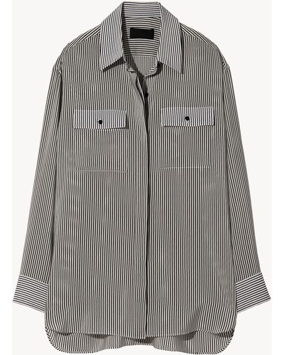 Nili Lotan Ellias Silk Shirt - Grey