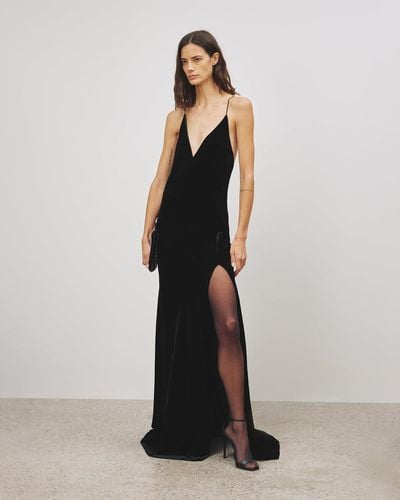 Hannah Dress - Black Velvet Bridesmaid Dress | Birdy Grey