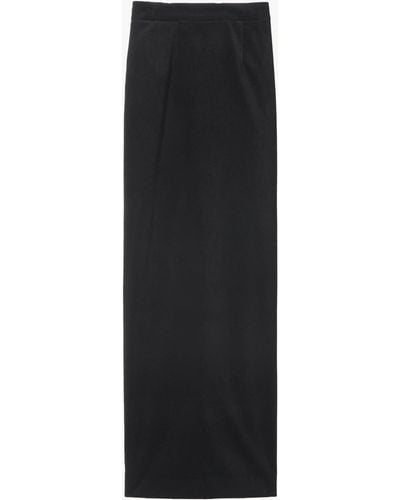 Nili Lotan Belle Velvet Straight Skirt - Black