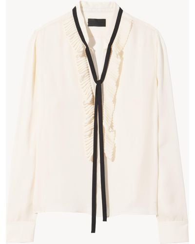 Nili Lotan Bertille Silk Blouse - Natural