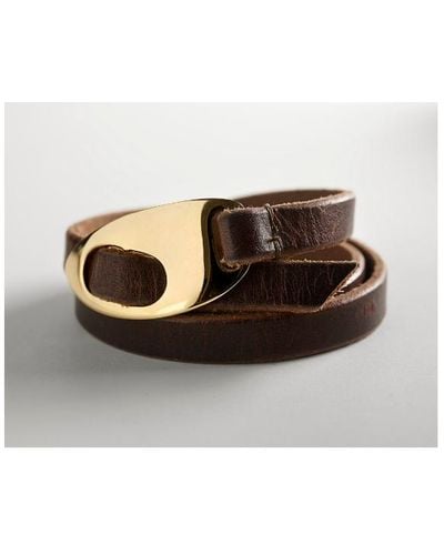 Nili Lotan Leather Wrap Bracelet - Metallic