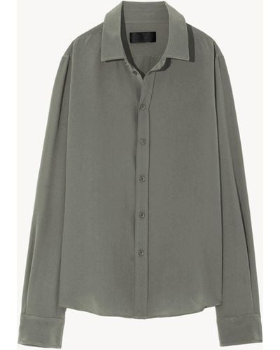 Nili Lotan Gaia Silk Shirt - Grey