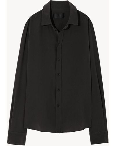 Nili Lotan Gaia Silk Shirt - Black