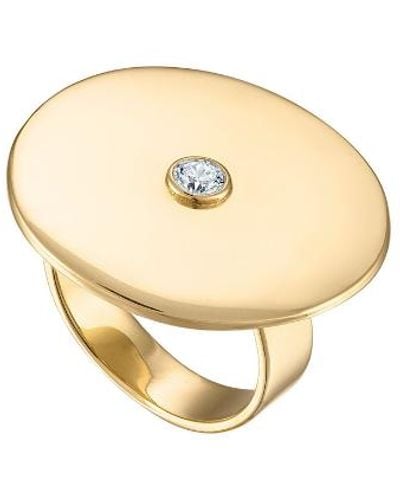 Nili Lotan Solid 18k Gold Circle Ring With Diamond - Metallic