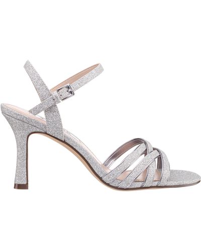 Nina April-womens Dark Silver Glitterati Strappy Mid-heel Sandal - Metallic