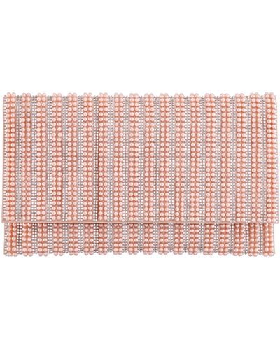 Nina Kimora-pearl Rose Allover Pearl/crystal Envelope Clutch - Pink