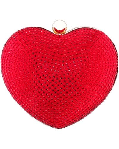 Nina Amorie-red Rouge Crystal Heart-shaped Minaudiere