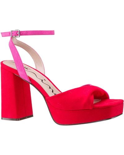 Nina Suellen-womens Red/pink Suedette High-heel Platform Sandal