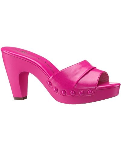 Nina Vibe-hot Pink Slide Sandal On A Platform Bottom
