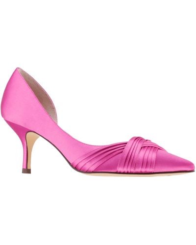 Nina Blakely-ultra Pink Satin Pointy-toe D'orsay Mid-heel Dress Pump