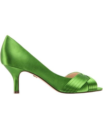 Nina Contesa-apple Satin Peep-toe D'orsay Mid-heel Dressy Pump - Green