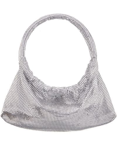 Nina Joyce-silver mesh Shoulder Bag - Gray
