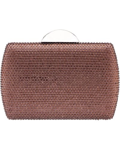 Nina Pacey-light Mocha Allover Crystal Minaudiere - Red
