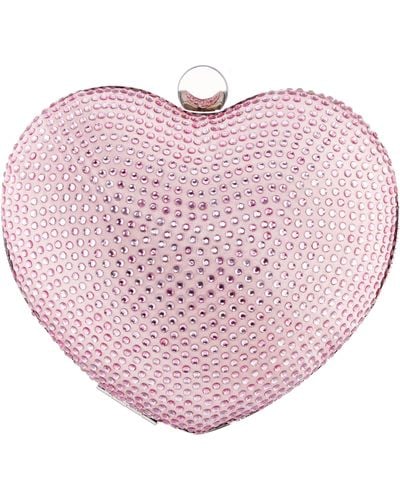 Nina Amorie-light Pink Crystal Heart-shaped Minaudiere