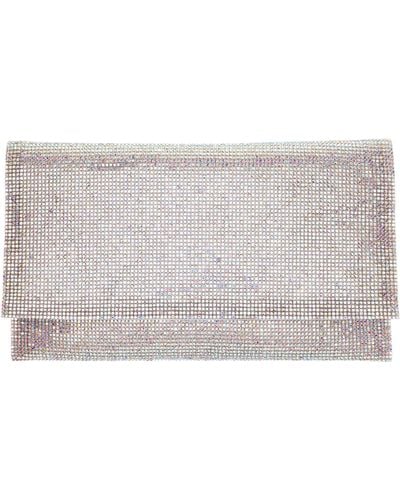 Nina Kimora-white Ab Crystal Beaded Envelope Clutch