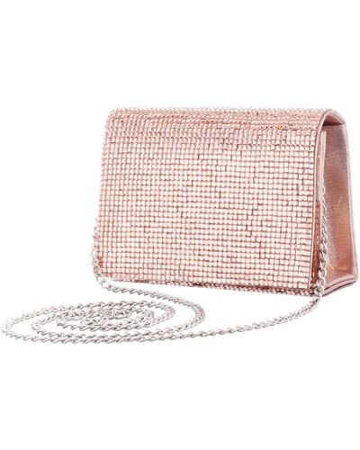 Nina Margot-rose Gold Glass Crystal Crossbody Flap Bag - Metallic