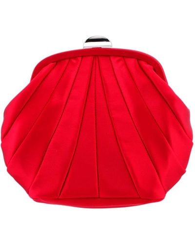 Nina Billow-red Rouge Satin Frame Bag