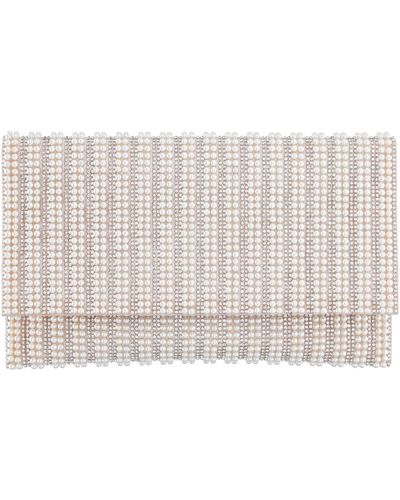 Nina Kimora-white Allover Pearl/crystal Envelope Clutch