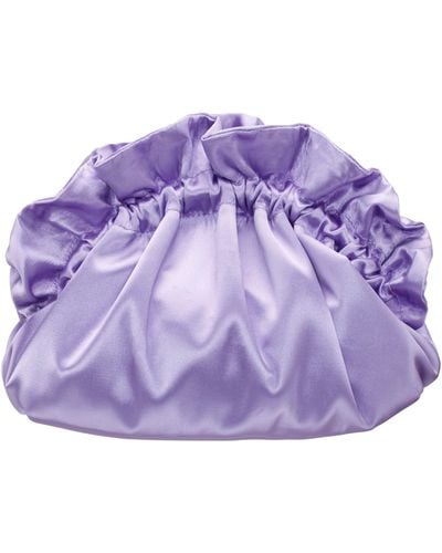 Nina Cristy-royal Lilac Satin Gathered Crossbody Pouch Bag - Purple