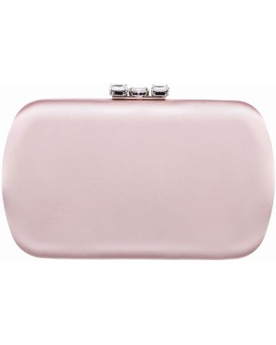 Nina Betzy-pearl Rose satin Minaudiere With Chunky Crystal Clasp - Pink