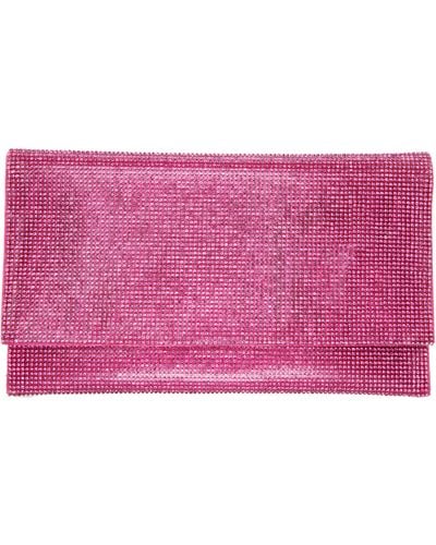 Nina Kimora-ultra Pink Crystal Beaded Envelope Clutch