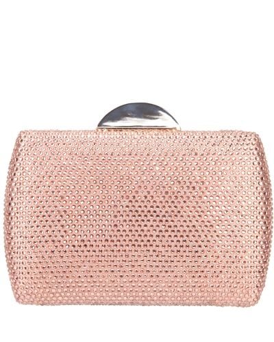 Nina Pacey-rose Gold Allover Crystal Minaudiere - Pink