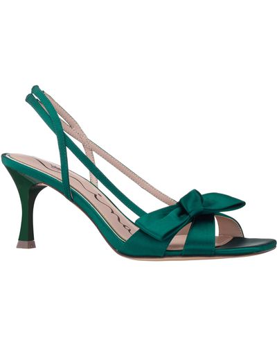 Nina Lizette-spruce Satin Bow Mid-heel Sandal - Green