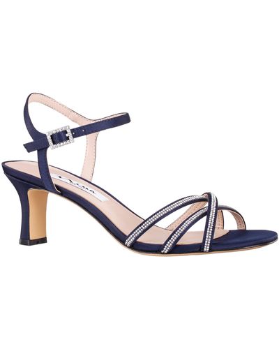 Nina Dora Sandal in Sky Blue Crystal Satin